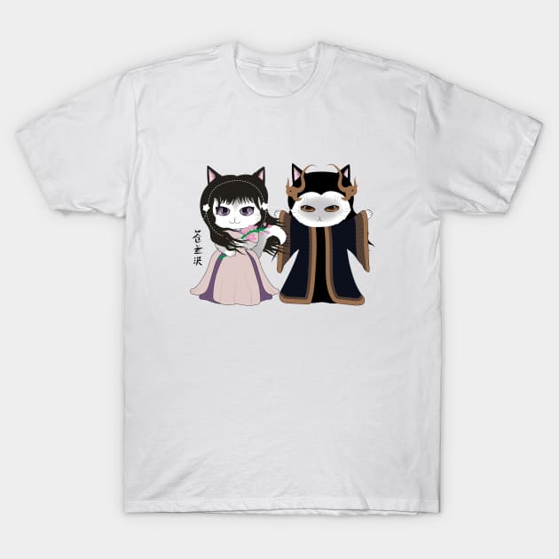 Love Between Fairy And Devil Cats T-Shirt by akwl.design